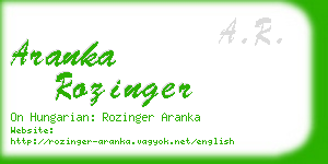 aranka rozinger business card